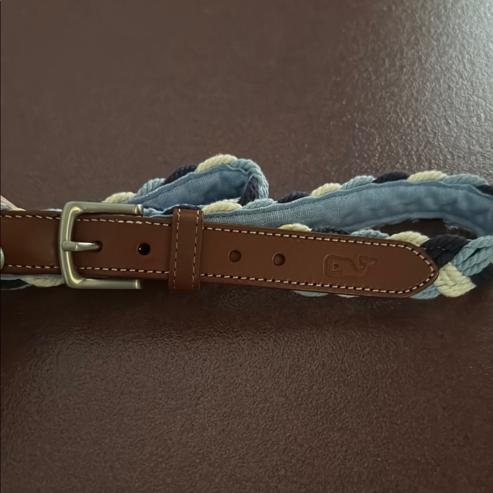 Vineyard Vines Boys Rope Belt navy and white